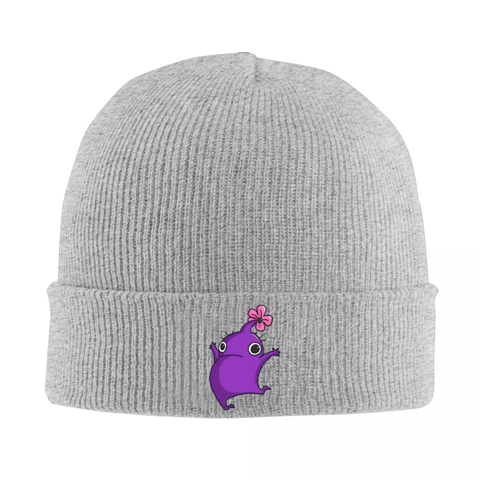 Fialová skákanie pikmin pletená čiapka čiapky jesenné zimné klobúk teplý hip hop videohry karikatúry Karika Caps Men Ženy