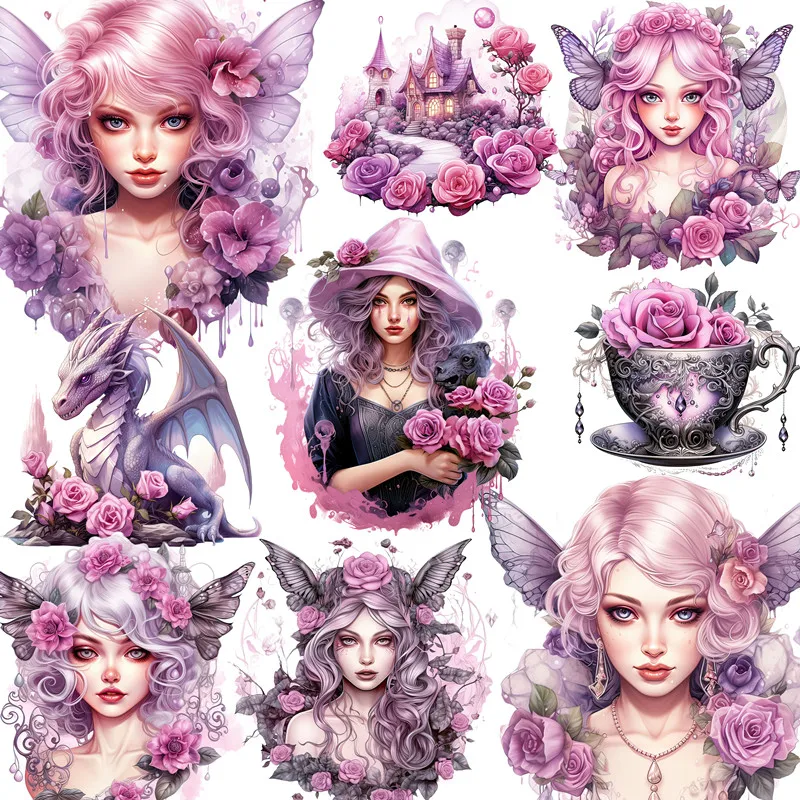 Fialové nálepky ELF Remeslá a scrapbooking Nálepky pre deti Detské hračky Kniha Dekoratívne nálepka DIY kancelárske potreby