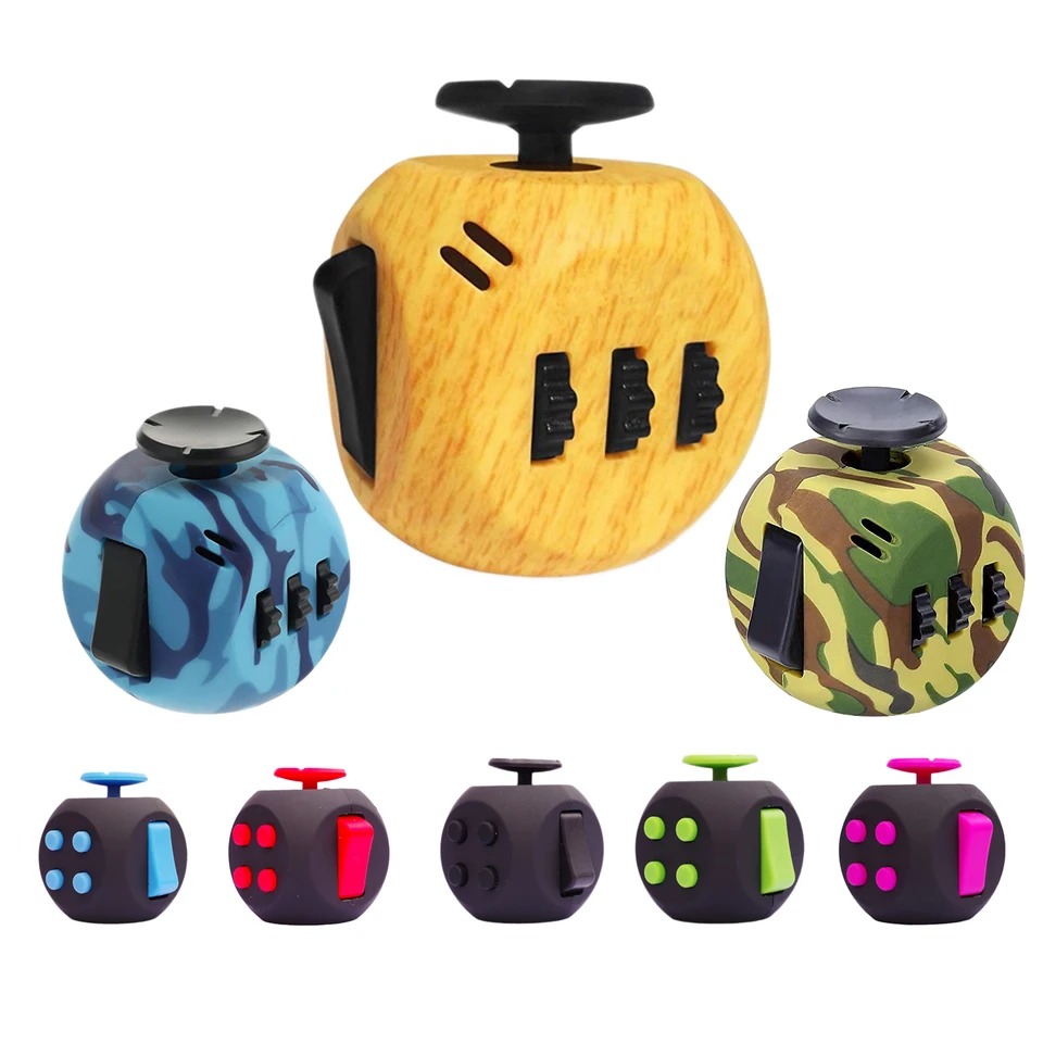 Fidget Cube Hračky, 6 strán proti stresu Magic Cube kocky pre deti Dospelí autizmus ADHD OCD OCD Zameranie na zmiernenie úzkosti, EDC Ručné hračky