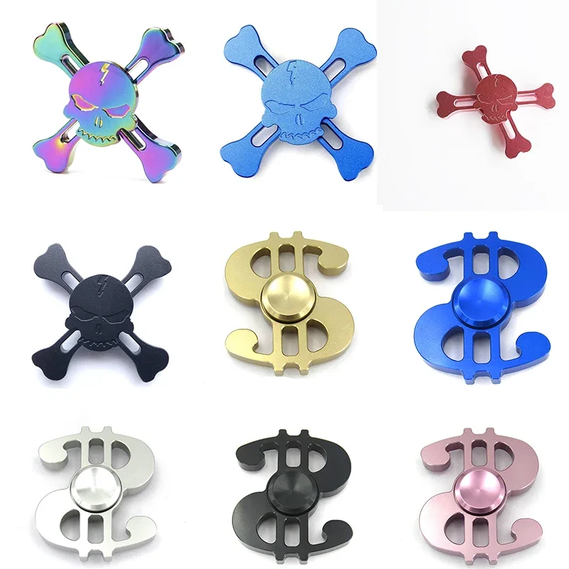 Fidget Spinning Dollar Skull Hliníková zliatina ručného spinneru pre dospelých detí Zameranie Zameriava