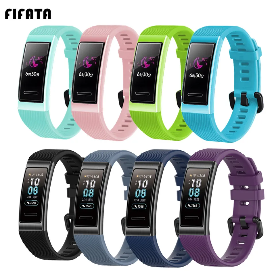 Fifata Wristband Sports Strap for Huawei Band 3/4 Pro Silikone náramok pre Huawei Honor Band 3 náhradné inteligentné hodinky