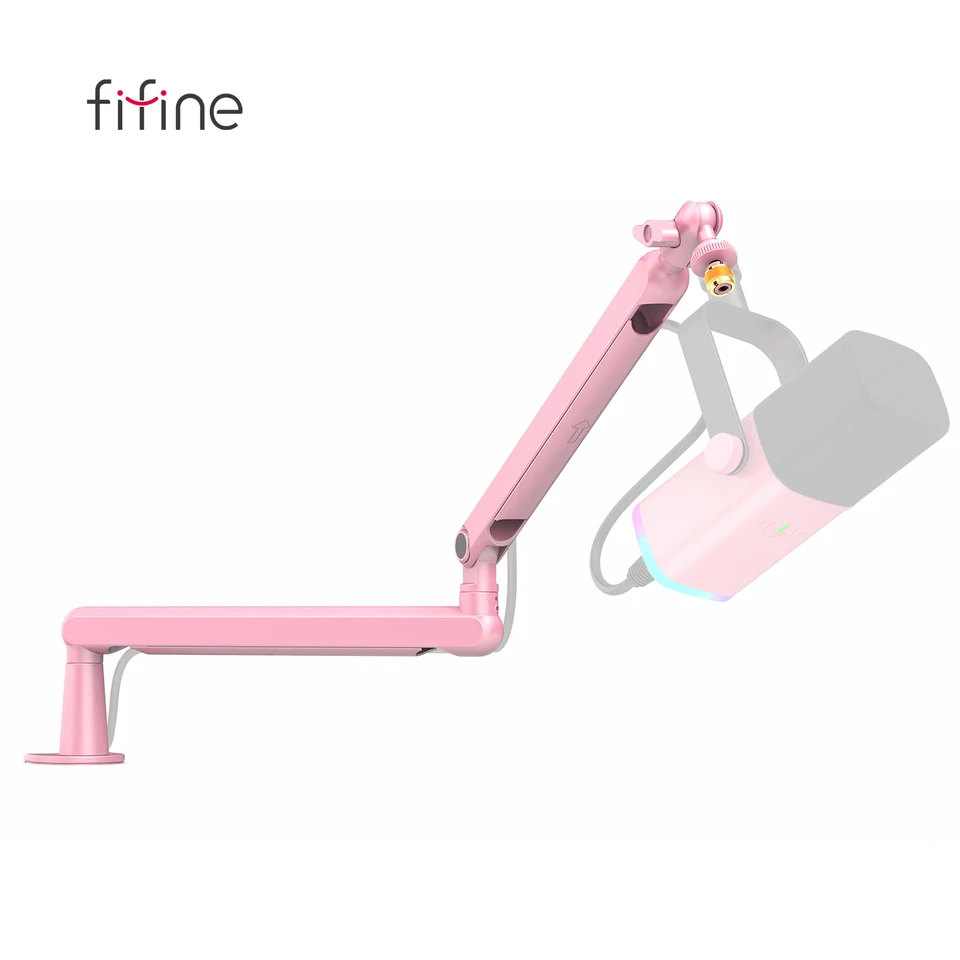 Fifínový mikrofón s nízkym profilom, kovové nastaviteľné mikrofón s riadením káblov/C-svoriek pre streamovanie AM8, K688-BM88P-Pink