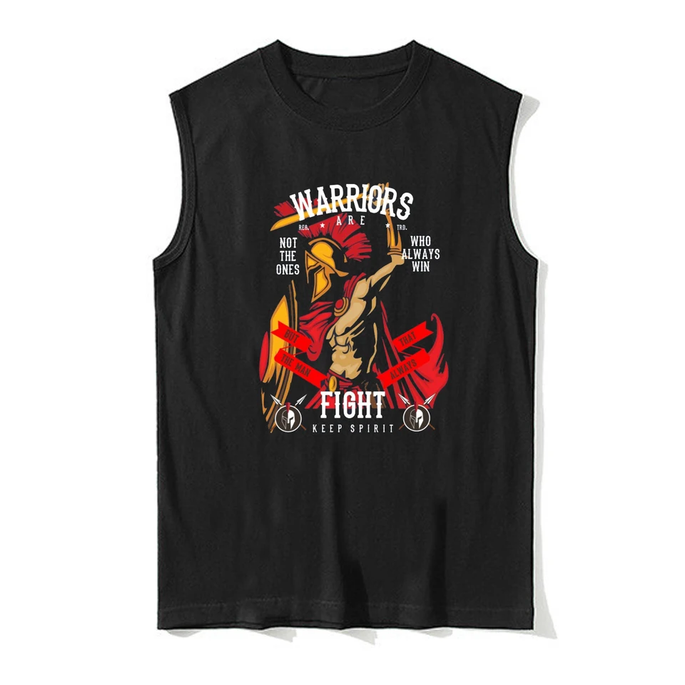 Fight Keep Spirit Spartan Warriors Tanktop 100% bavlna O-krk leto letné pánske pánske vesty bez rukávov tričko módne módne oblečenie