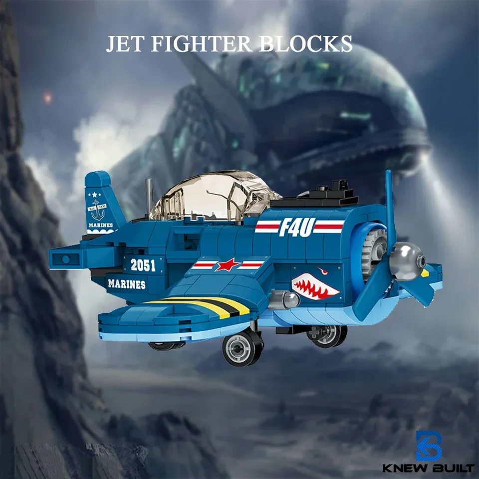 Fighter Jet Mini Building Blocks Hračky pripravené pre deti chlapca pre dospelých pre začiatočník vojenské lietadlo Pirát Pirát pre transportér tehly