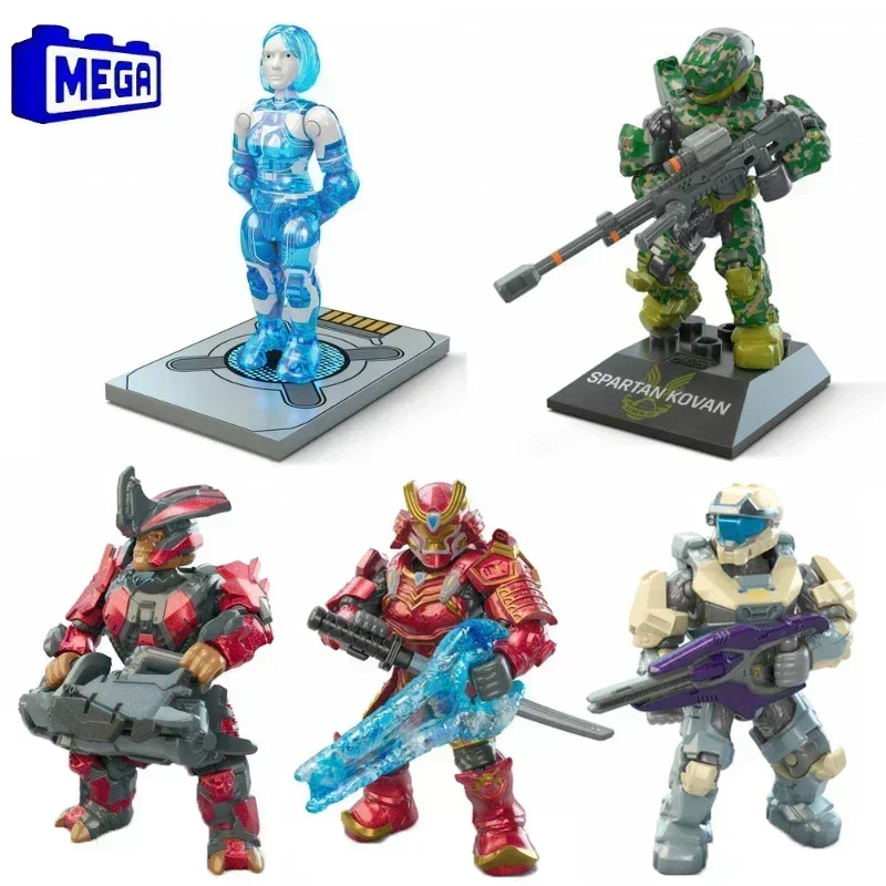 Figura de Ação Original Anime Mega Halos Cosmic Heroes Series, Spartan Bárbaro Chefe Ik'novus Collectible Blocks Toy