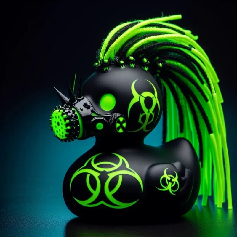 Figurine en resine punk rock, DuckViveLuck Satan Duck Pour Goth et emo Gérer