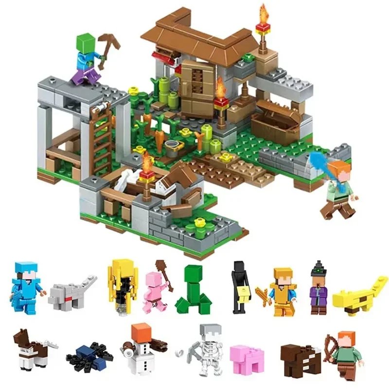 Figurki Akcji Village House War Horse City Steve 16, Kompatybilne Z Klockami My World Village, Prezentami Dla Dziecci