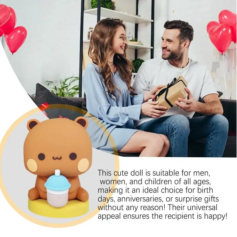 Figuríny medveďov Figuríny zvierat Anime Model Mini Comic Collectible Bubu a Dudu Panda Kawaii Jedna dve panda koníčky karikatúry