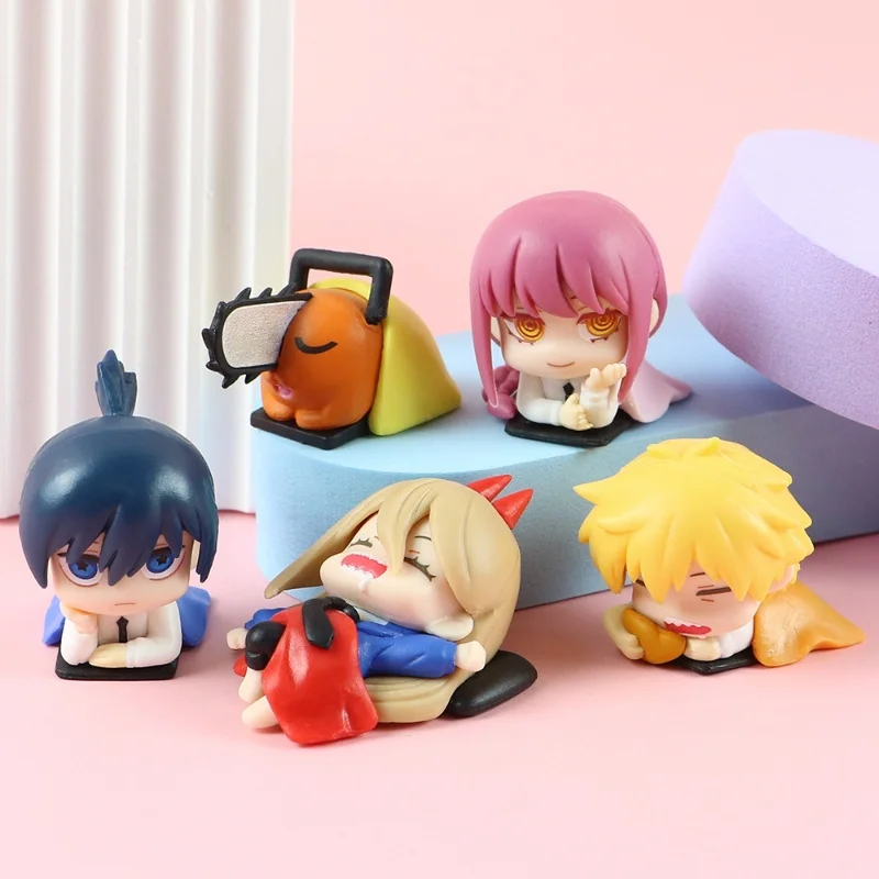 Figuríny reťazového pílky Pochita Denji Makima Power Doll Model Action Anime postava roztomilý japonský karikatúra ozdoby darček