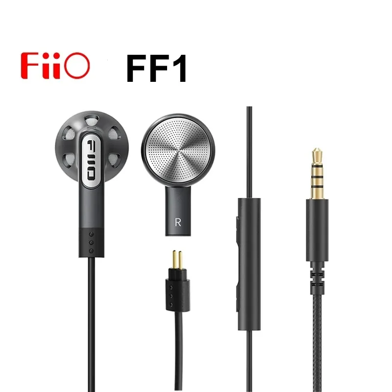 FIIO FF1 14.2 mm Dynamický ovládač Otvorené slúchadlá HIFI HUDSKÉ ZARIADENIE ZADARMA SARFIE BASS 0,78 mm Odnímateľný kábel s MIC In-Line Controls