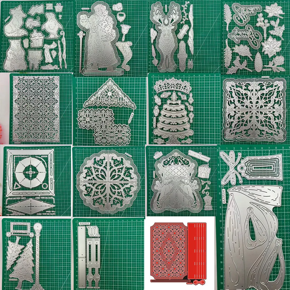Filigree Square Circle Spirit of Vianoce 2023 Nové kovové rezanie matričiek remeselníka Vyrobte