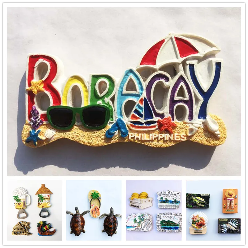 Filipíny cestovná chladnička magnet suvenír boracay Creative Beach Turtle Sunset 3D Magnets pre remeslá Domáce dekorácie doplnky
