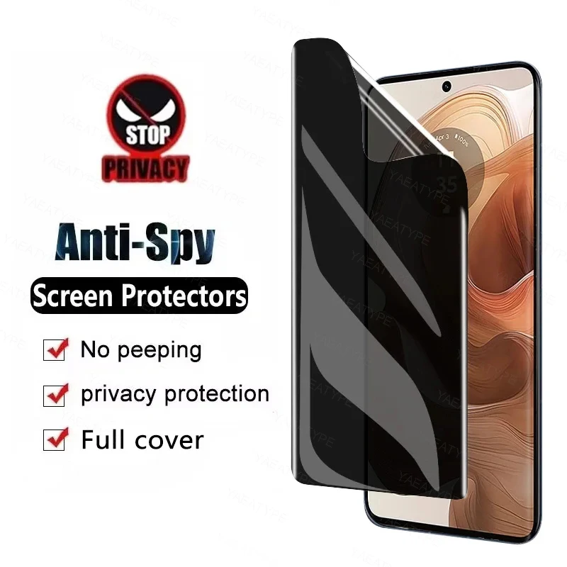 Film Hydrogel pre ochranu súkromia pre Motorola Moto G10 G50 G51 G62 G71 G200 Edge 20 Pro Lite Power 5G Anit-Spy Protector