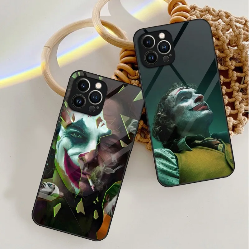 Film Joker Clown Pase Temped Glass pre iPhone 15 13 14 12 11 Pro XS Max Plus Mini x xr 8 7 6s SE2020