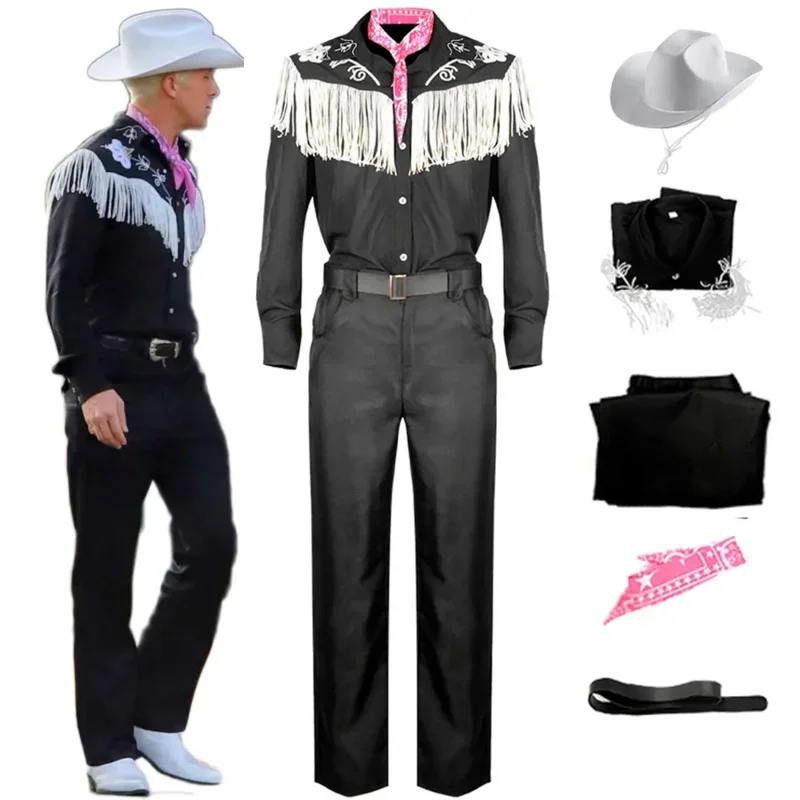 Film Ken Ryan Gosling Cosplay kostým dospelých kovbojské košele nohavice klobúky pásový oblek halloween uniforma y