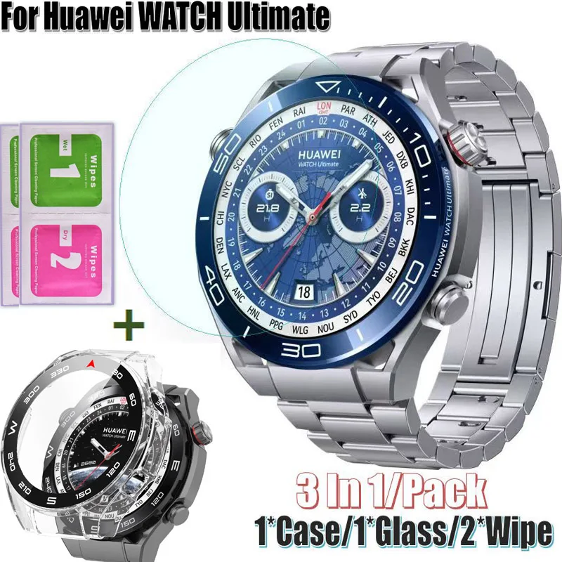 Film na pozeranie rámu Film Glass pre Huawei Watch Ultimate Case Case Cover Cover pre Huawei Ultimate Smart Bracelet Shell