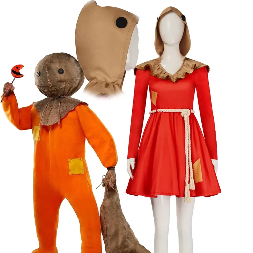 Film Sam Cosplay kostým pokrývky hlavy Halloween trik alebo ošetrenie bez cukru Horor Horror Pumpkin Dress vreckové šaty