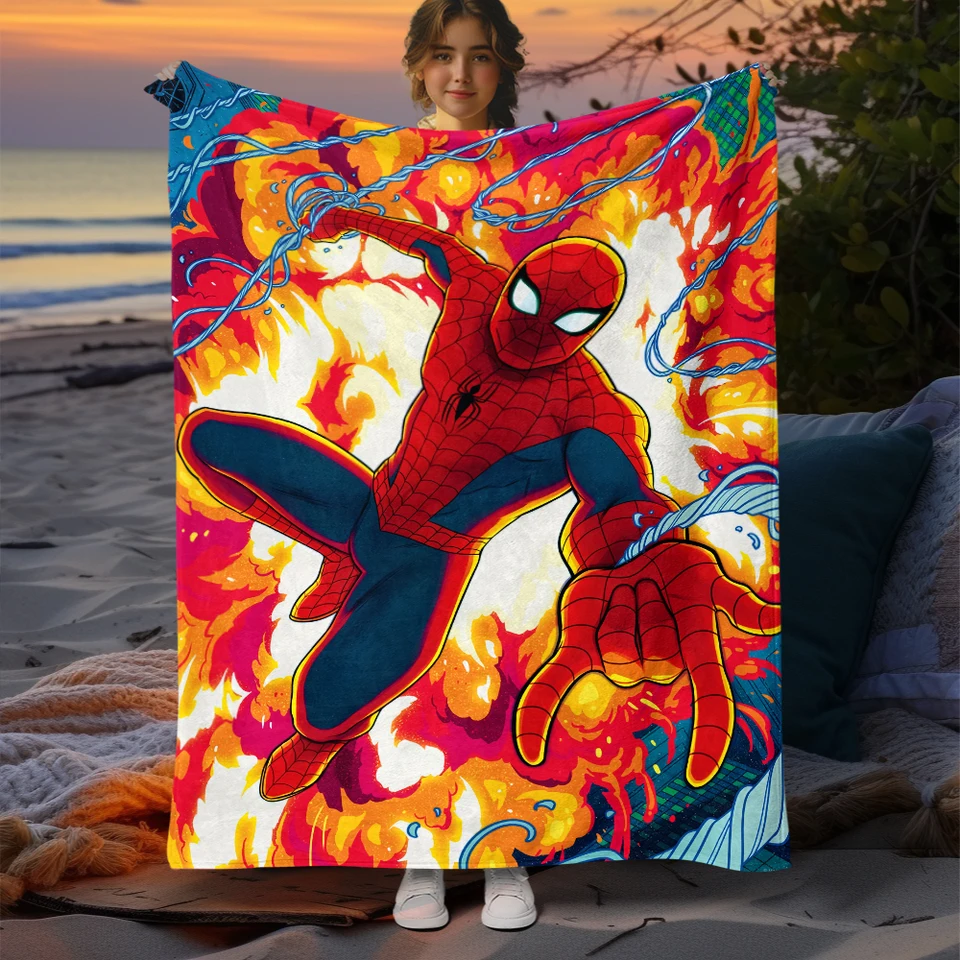 Film Spider-Man vytlačený mäkký teplý flanel hádzanie prikrývky.