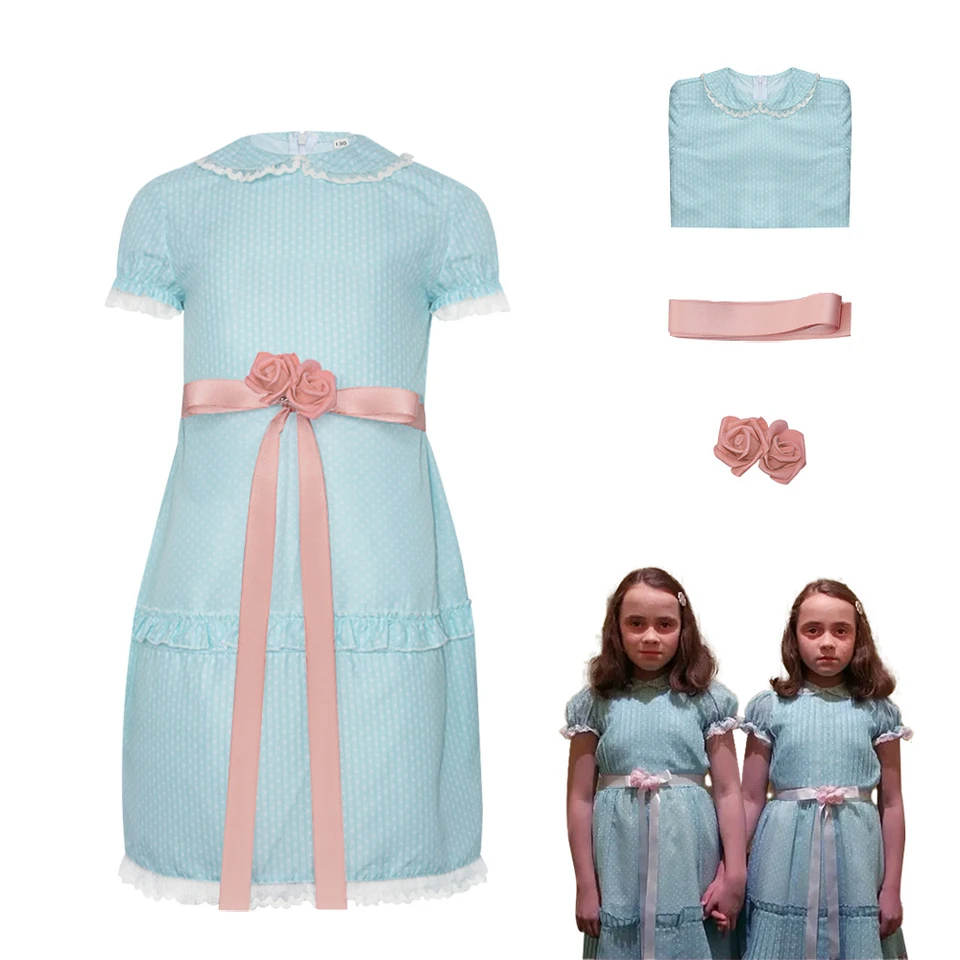 Film The Shining Lisa Louise Burns Grady Twins Dress Dress Blue Halloween Puff Ruckve Lolita Outfits Dress sukne luk pre dievča