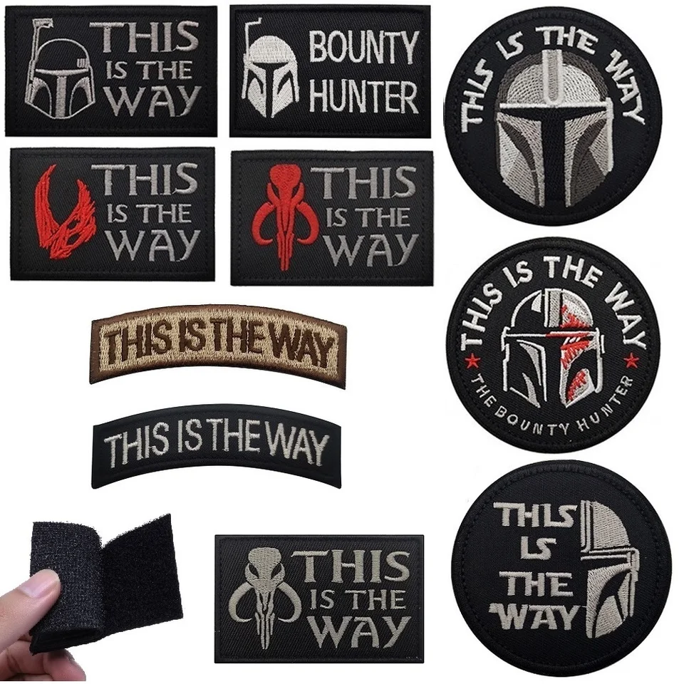 Filmová hviezda Mandalorion výšivkové nálepky Toto je spôsob, ako pre odevné železo na patch pre domácich klobúkov patch.hook a slučka