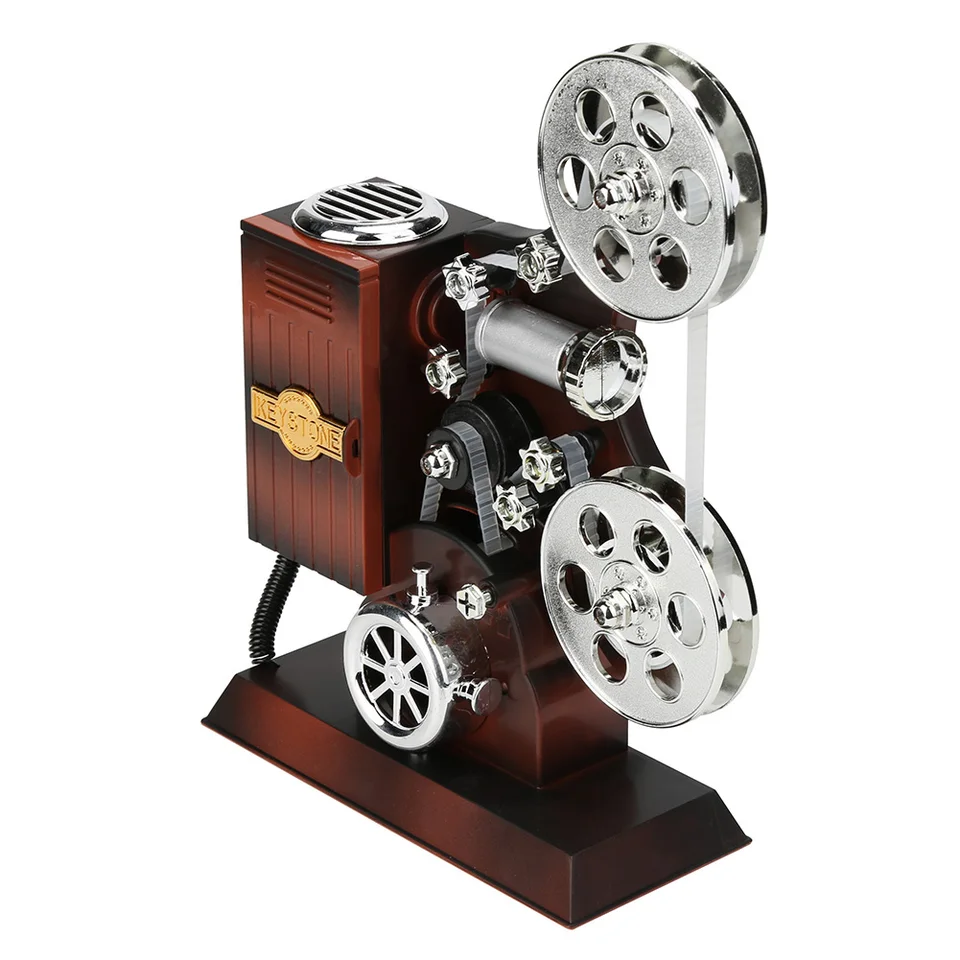 Filmový projektor Vintage Hudobná skrinka narodeniny darčeky Mechanical Music Box Retro ľahké párty rekvizity pre dekorácie suvenírov