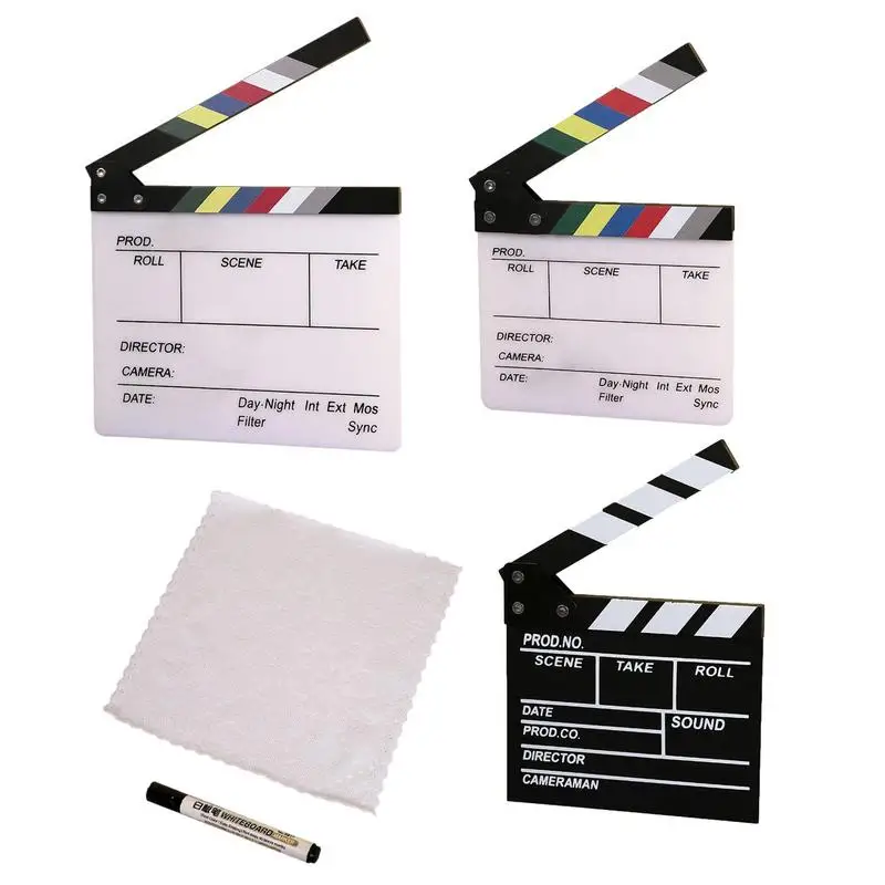 Filmový režisér Clapper Board Movie scéna akrylová šliapka suché erase televízny film strih ručne vyrábaný prop