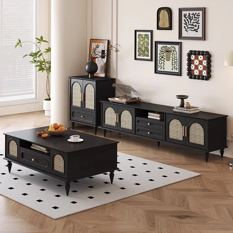 Filmy retro televízor stojany Zábava polica Drevené Nordic Center TV TLAČ Displej luxusného salónu monitor MUEBLES Taliansky nábytok