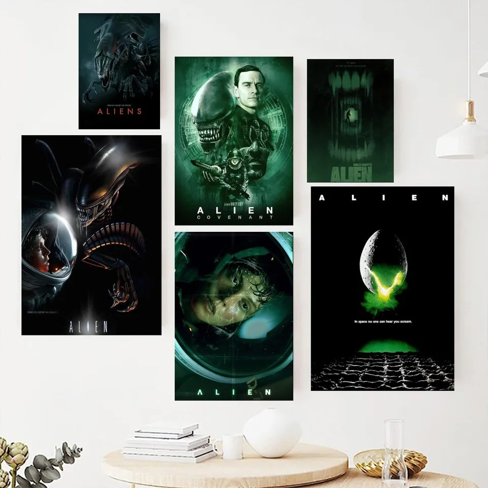 Filmy sci -fi mimozemské maľby plagátov na stene obrázku pre obývaciu izbu Interiér maľovacia miestnosť dekorácia