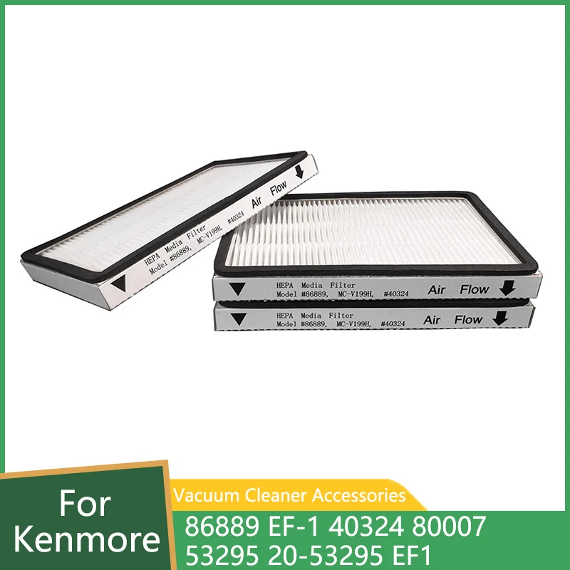 Filter HEPA 3ks pre Kenmore 86889 EF-1 40324 80007 53295 20-53295 EF1 Vákuové čistiace filtre náhradných dielov Príslušenstvo