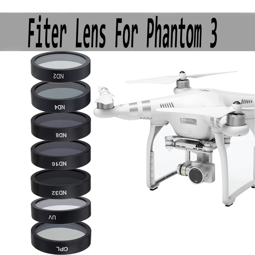 Filter šošoviek pre Phantom 3 UV Cpl ND4 8 16 32 Filtre pre DJI Phantom 3 Standard/Advanced/SE/PRO 4K Gimbal