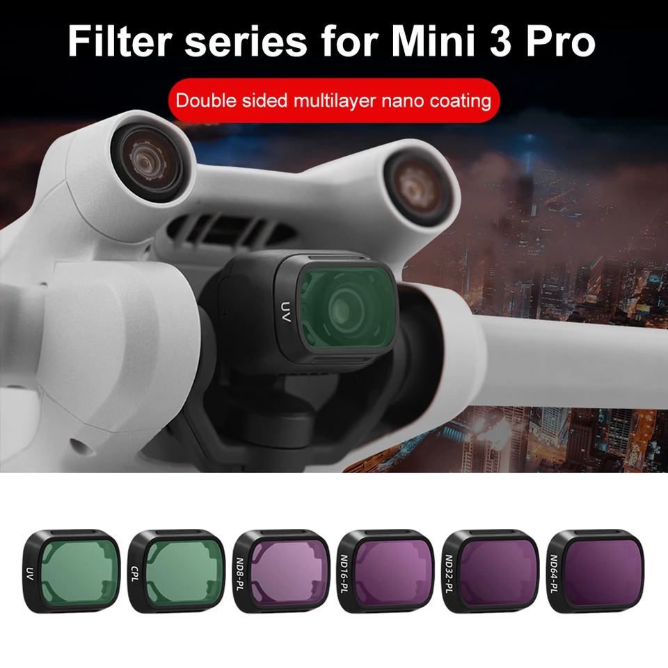 Filter šošovky pre fotoaparát pre DJI Mini 3 Pro UV Cpl ND8 ND16 ND32 ND64 ND/PL FILTERS KIT PRE DJI MINI 3 Pro DRONE FILTERS A PRÍSTUPY