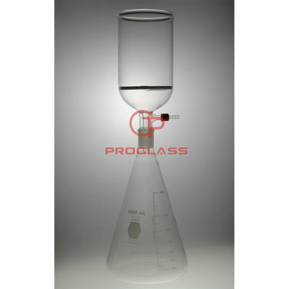 Filtrovanie Buchnerovej sety, Erlenmeyer Bank plus buchnerový lievik, 2000 ml+4000 ml