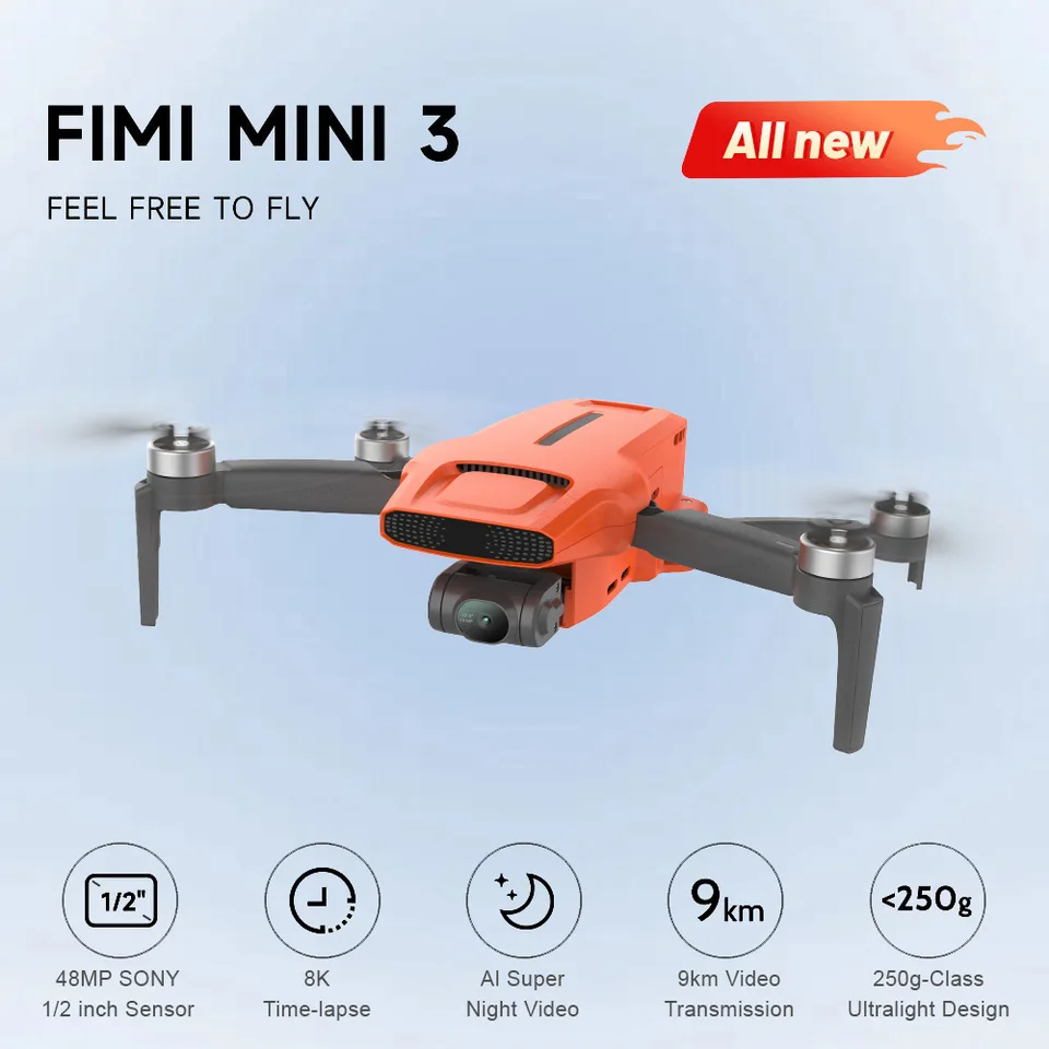 Fimi Mini 3 Dron 4K Professional 60 snímok / s AI Nočné video