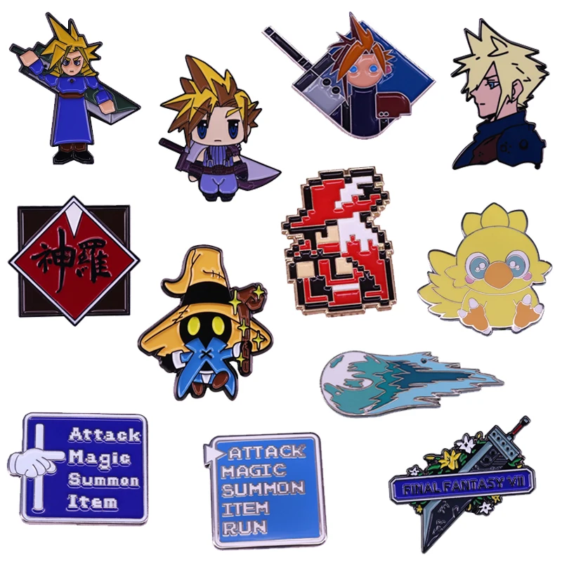 Final Fantasy Enamel Pin Videohra FF Shinra Attack Menu broš