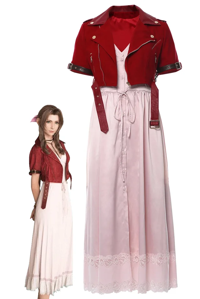Final Fantasy VII Cosplay kostýmy Aerith Gainsborough bunda oblečenie Dámske oblečenie Halloween Party pre dámy