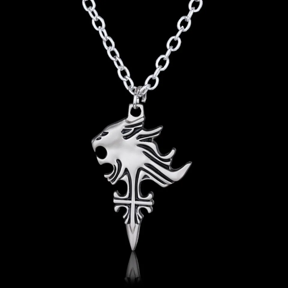 Final Fantasy VIII náhrdelník Sleep Lion Srdce Griever Squall Leonhart Lion Head Náhrdelníky Prívesky módne hry šperky#281373