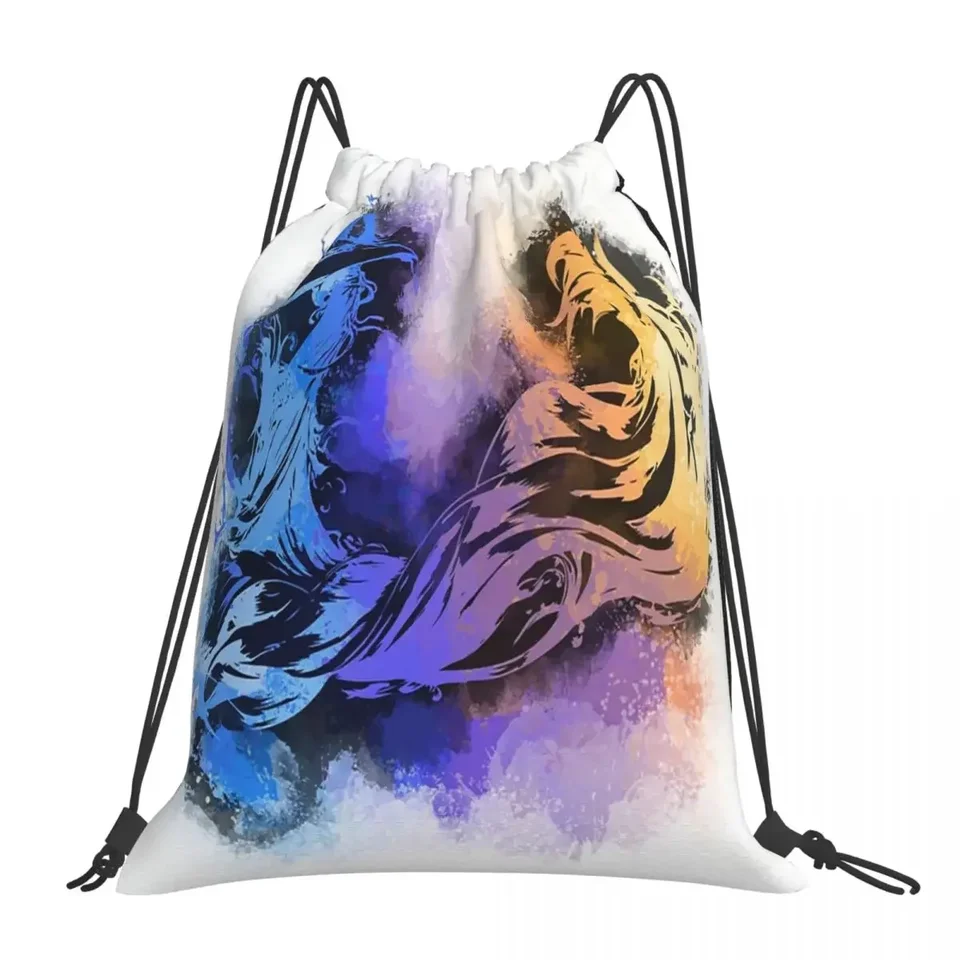 Final Fantasy X Logo Batohy módne prenosné vrecká na šnúrku Referovanie zväzkov vreckových topánok vrecko BAG BAG pre študentov cestovných študentov