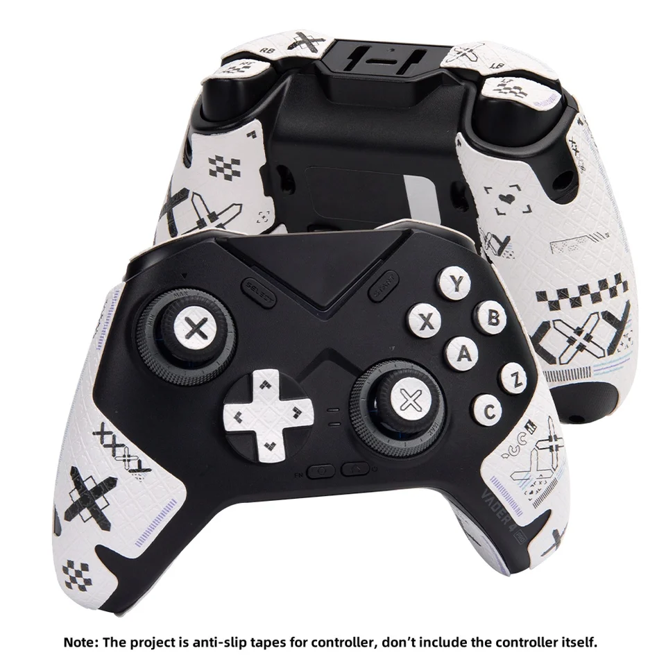 Finalord Controller Performance Grip Tape kompatibilná s Flydigi Vader 4 Pro / Vader 3 Pro Ruck, tlačidlá, nekĺzavá páska (biela)