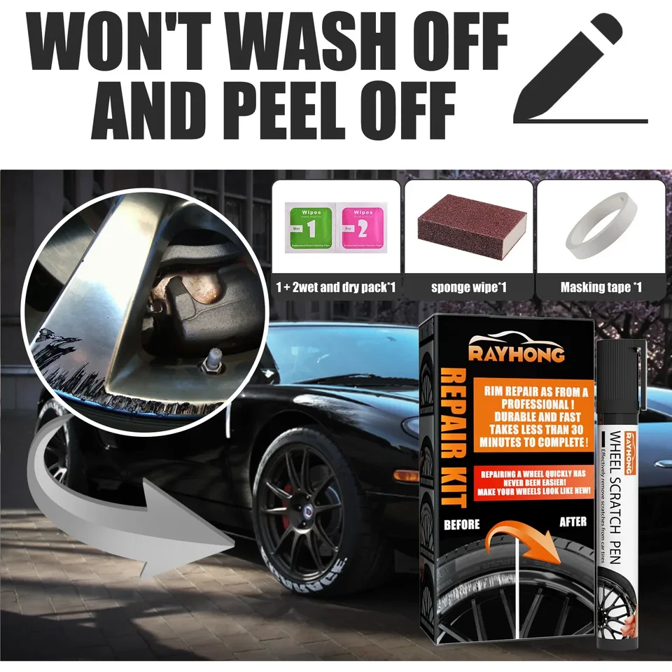 FindMe 1pc Car DIY zliatiny Oprava kolies Adhézna súprava na všeobecné účely Nástroj na opravu čiernej farby pre automatické ráfiky Dent Dent Scratch Acces Acces