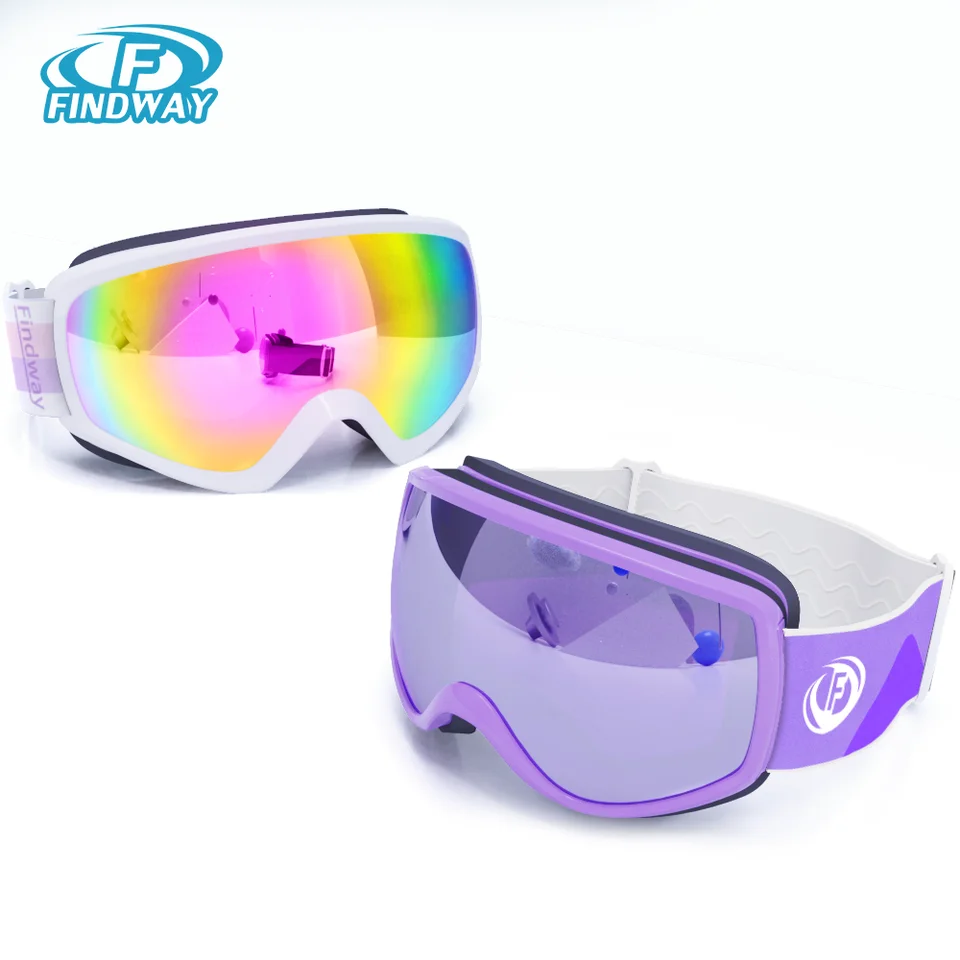 Findway Kid lyžiarska maska ​​Anti UV Anti Fog Ski Ski Goggles Ski Maska OTG lyžiarske okuliare kompatibilné s lyžiarskou snowboardovou prilbou Winter Sports