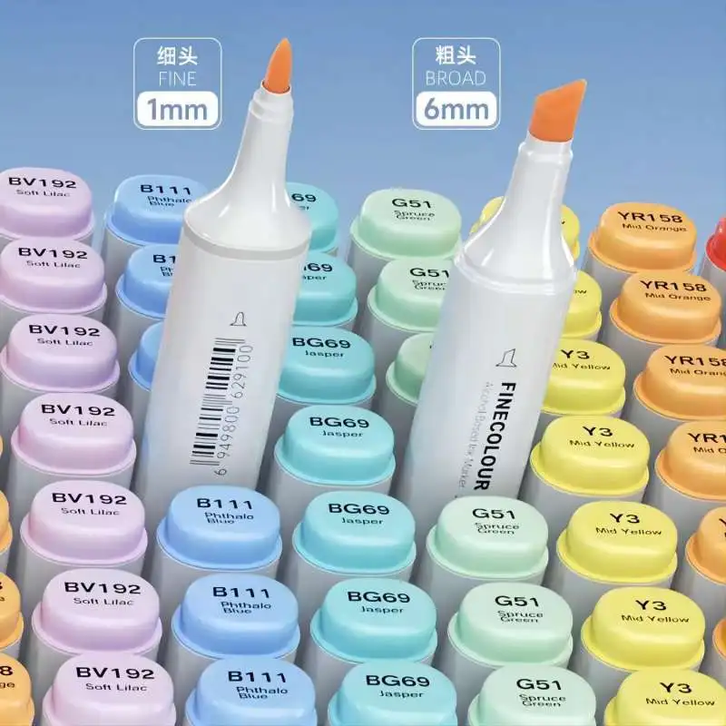 Finecolour EF100 dvojhlavý alkoholový atramentový náčrt značky Pen Set Manga Drawing Art Markers