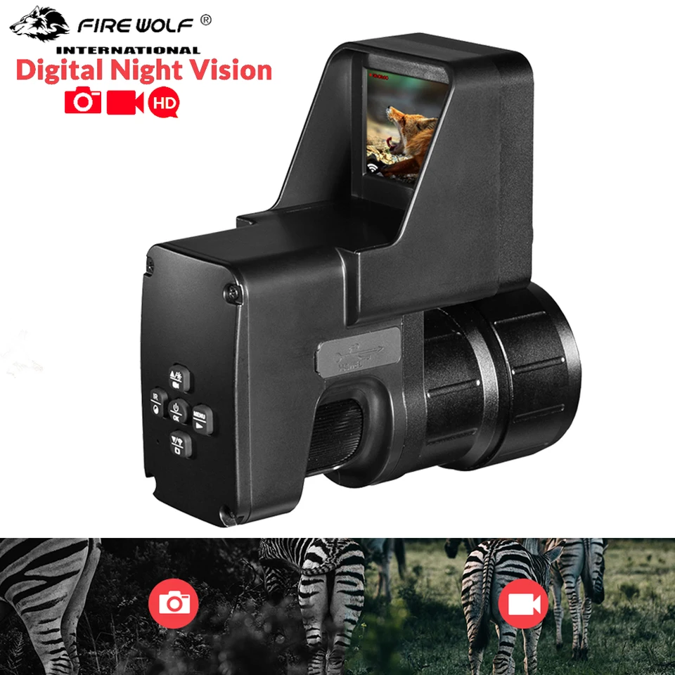 Fire Wolf HD1080p Night Vision Device s/WiFi 200m rozsah NV Riflescope Ir Night Vision Sight for Hunting Trail Optical Camera
