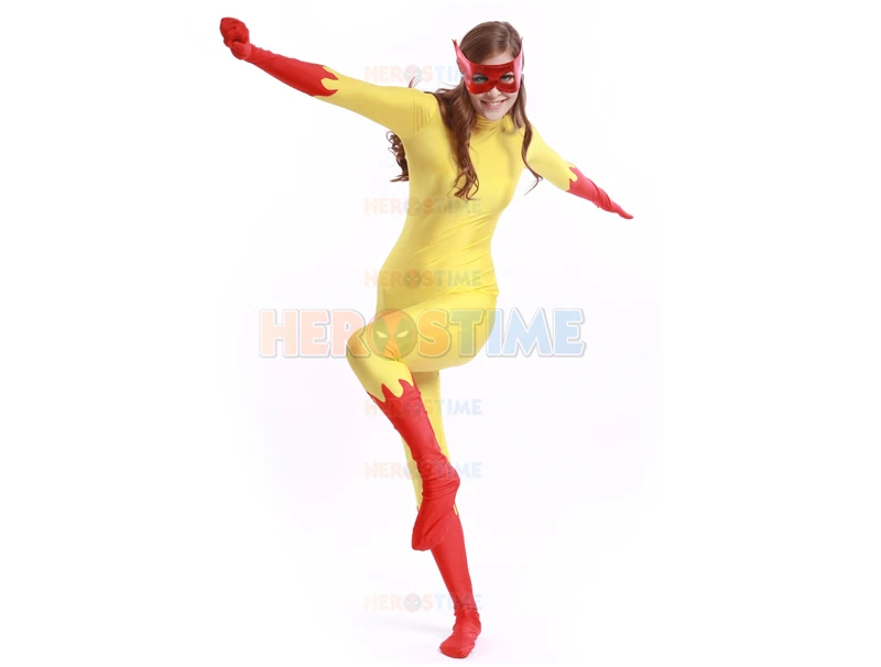Firestar superhrdina kostým Freeshiping Spandex cosplay halloween kostým pre ženy