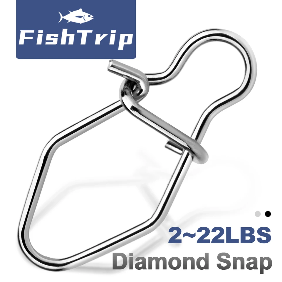 Fishtrip Diamond Snap rybársky rybársky karabín Duo zámok konektor Snap Connector Connect Connect Rýchle zmenu snímací terminál Terminál