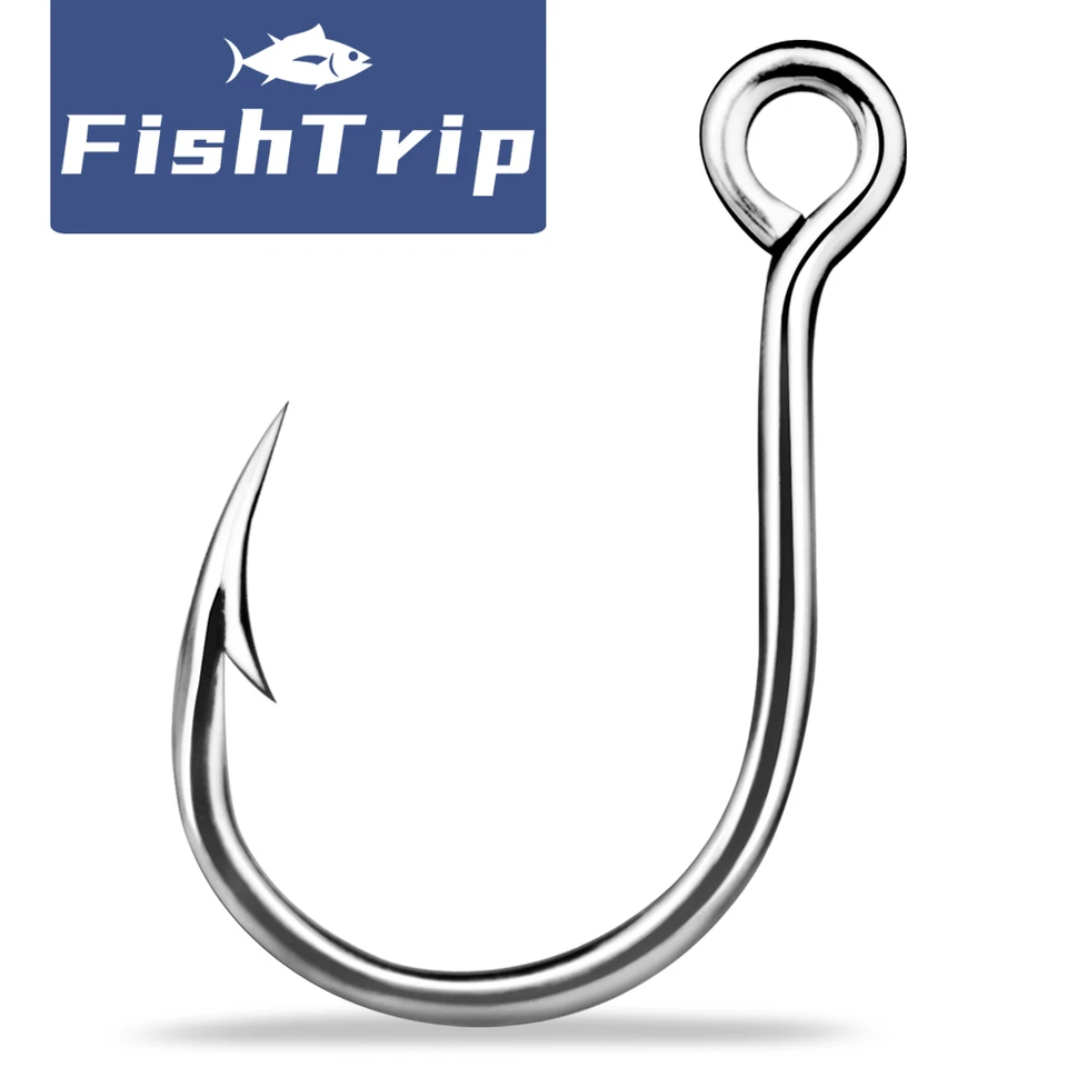 FishTrip Inline Single Hook Lures Hook Saltwater Hook Wide Gap, aby ste nahradili výdavky na návnadu, veľký predátor hry