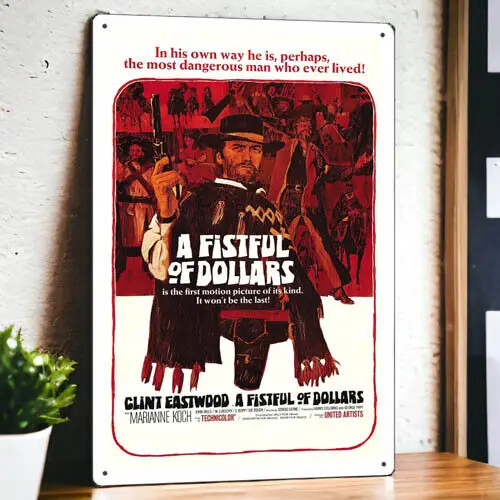 Fistful of Dollars (1964) Kovový filmový plagát Plaque Film 8 