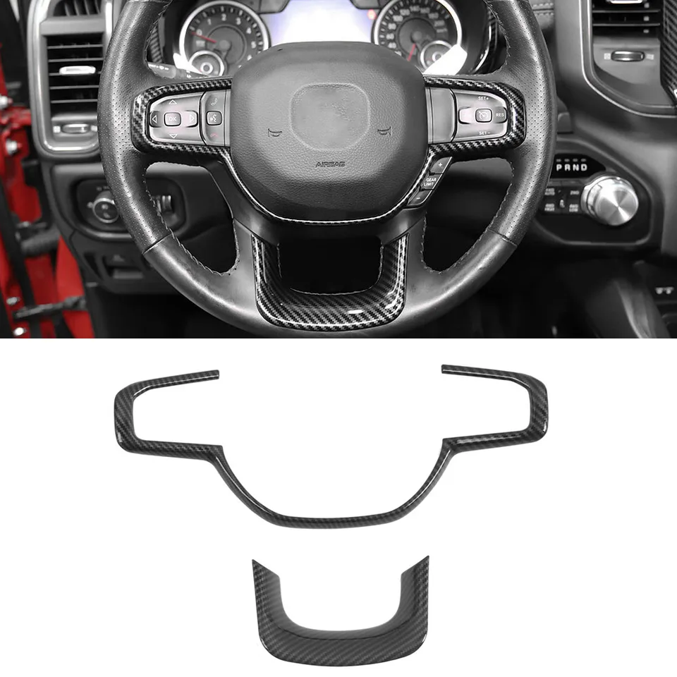 Fit for Dodge RAM 1500 2019 2020 2021 Styling Automobilky ABS ABS Center Center Decor Decor Cover Strips 2pcs
