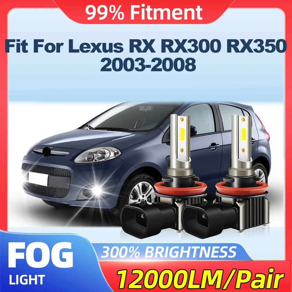 Fit for Lexus RX RX300 RX350 2003 2004 2005 2006 2007 2008 2008 24000LM CSP Chips H8 H9 H11 LED hmlové žiarovky 200 W hmlové svetlá 6000K 12V