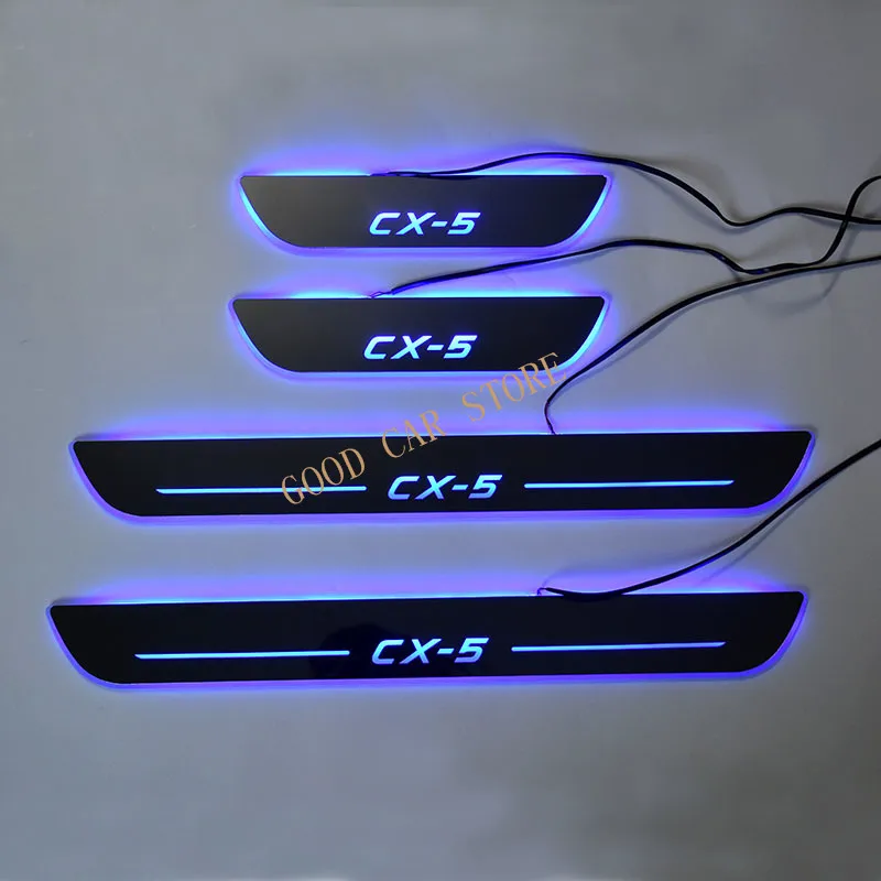 Fit for Mazda CX-5 CX5 2018 2017 DOORE SILL SILL Plaff Platse LED Vítané svetlo Vitajte v uvítacích pedáloch