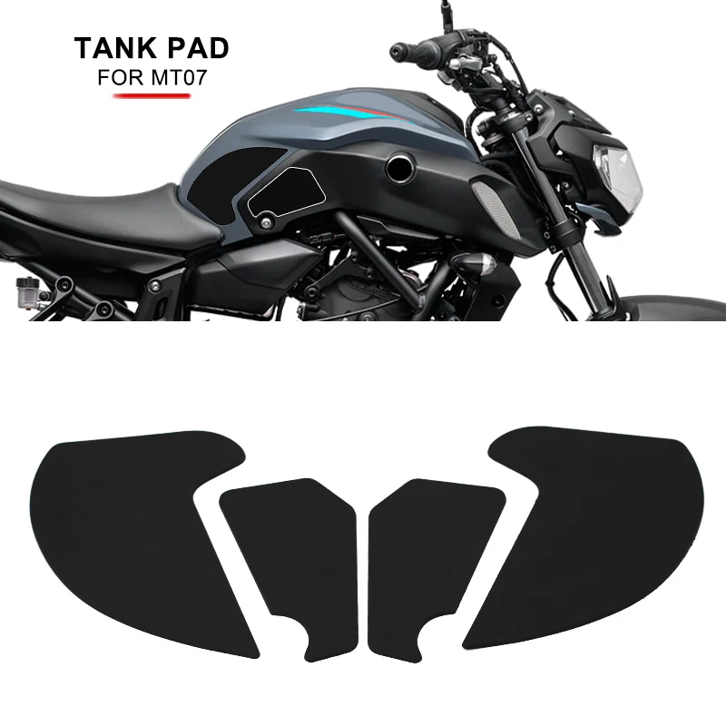 Fit for Yamaha MT07 MT-07 MT 07 2018 2019 2020 Motocykel, ktorý nekĺzne bočné palivové nálepky na palivovú nádrž Vodotesné gumové nálepka s gumou